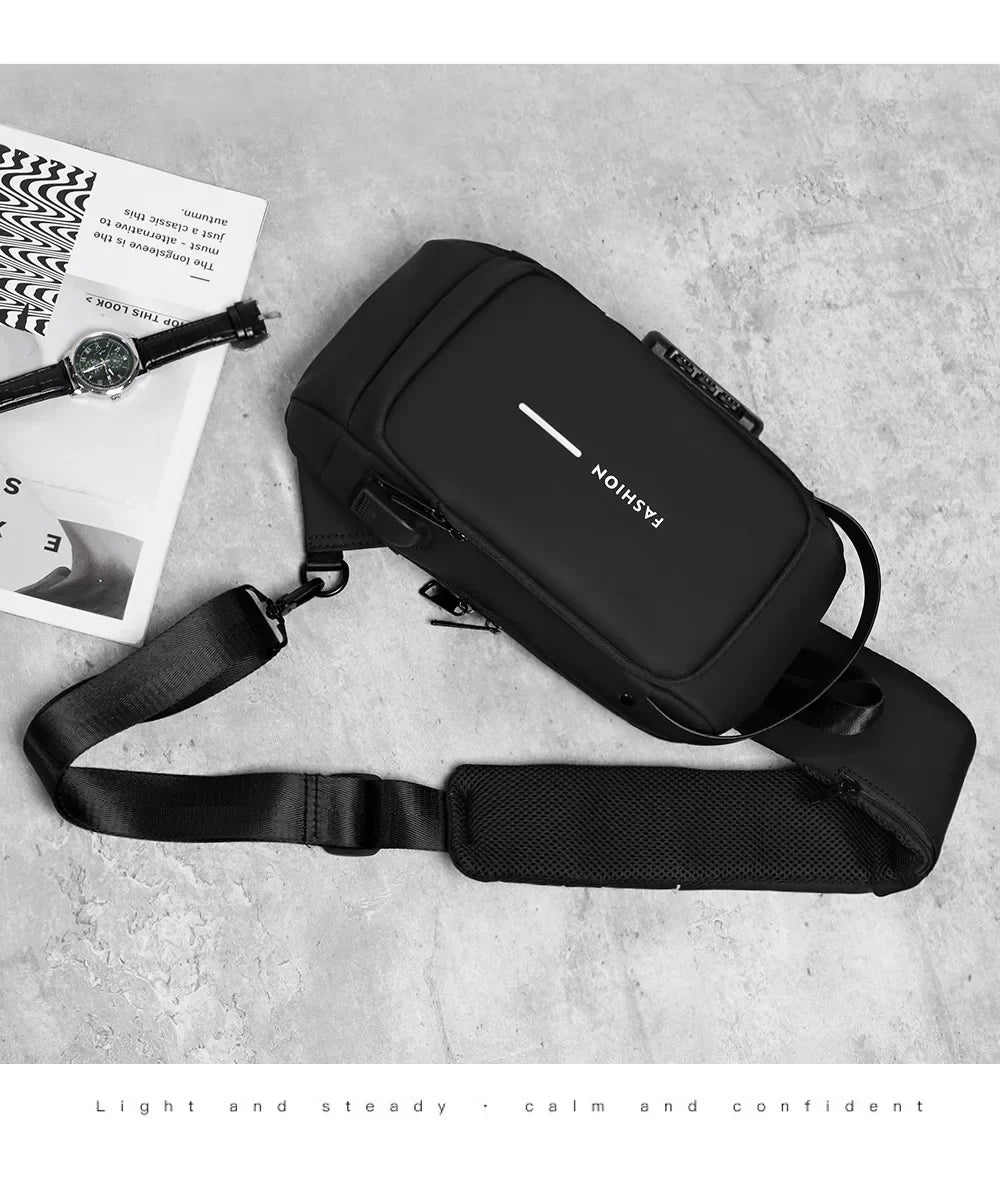 Multifunction Anti Theft USB Messenger Cross Body Travel Sling Chest Bags